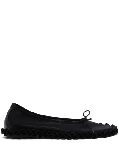 Simone Rocha Ruffled-detail Ballet Flats In 黑色