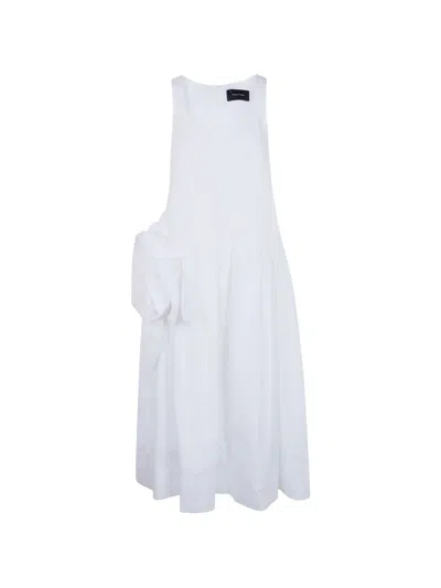 Simone Rocha Rosette Detail Sleeveless Flounce Midi Dress In Animal Print