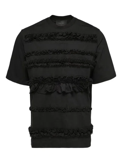 Simone Rocha Ruffled-embellished T-shirt In Black