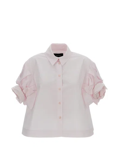 Simone Rocha Ruffled-hem Shirt In Pink