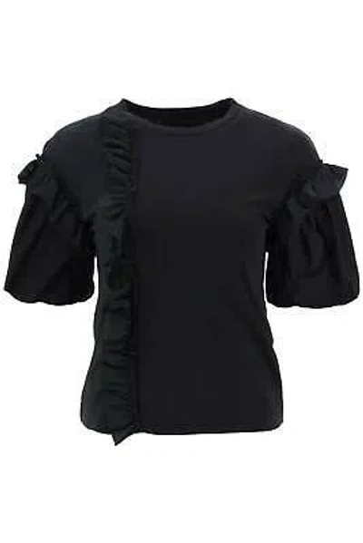 Pre-owned Simone Rocha Ruffled Jersey And Organdie T-shirt In Black