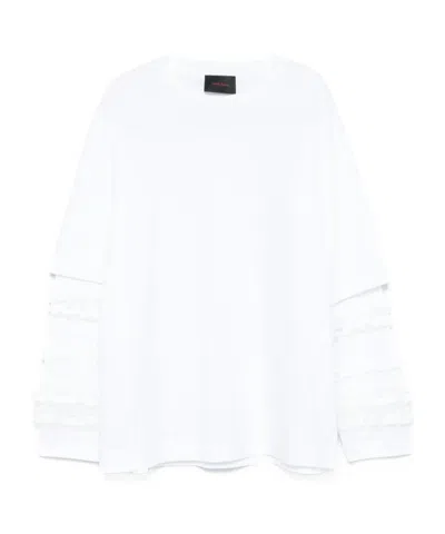 Simone Rocha Ruffled Long -sleeve T-shirt In White