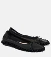 Simone Rocha Ruffled Mesh Ballet Flats In Black