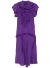Simone Rocha Ruffled Multi-stitched Midi Dress In Violett