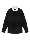 Simone Rocha Ruffled Rugby Polo Shirt In Black
