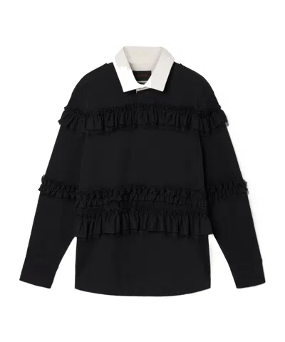 SIMONE ROCHA RUFFLED RUGBY POLO SHIRT