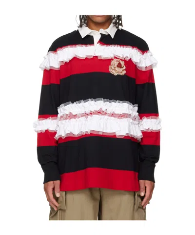 SIMONE ROCHA RUFFLED RUGBY POLO SHIRT