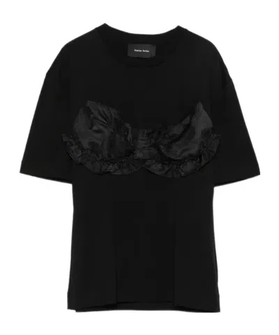Simone Rocha Ruffled Satin-panel T-shirt In Multi