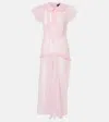 Simone Rocha Ruffled Sheer Tulle Midi Dress In Pink