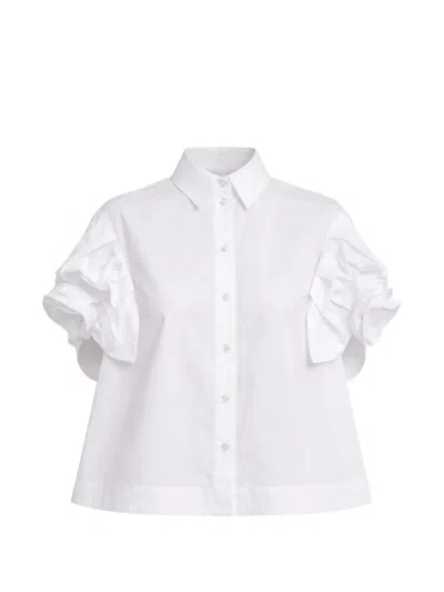 Simone Rocha Ruffled-sleeves Buttoned Shirt In White