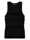 Simone Rocha Black Ruffle Frill Tank Top In Black