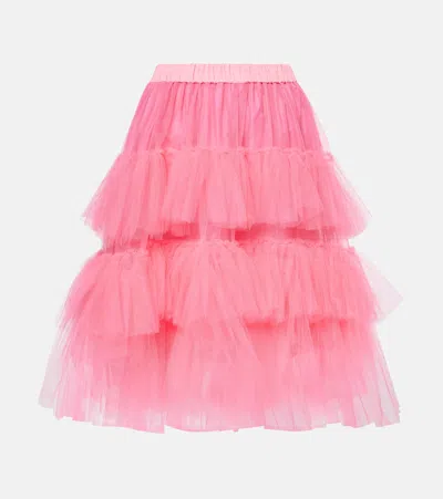 Simone Rocha Ruffled Tulle Miniskirt In Pink