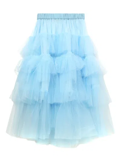 Simone Rocha Ruffled Tulle Skirt In Blue
