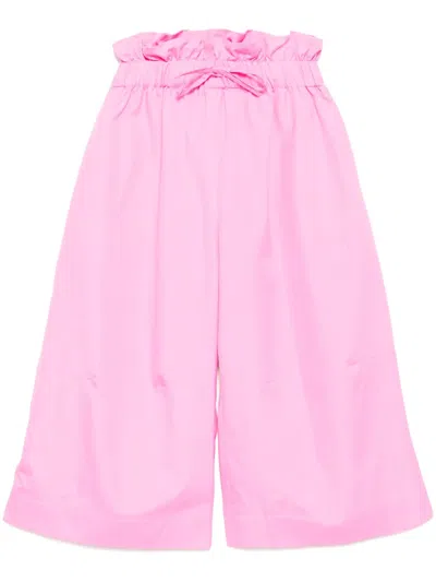 Simone Rocha Ruffled-waist Cropped Trousers In Rosa