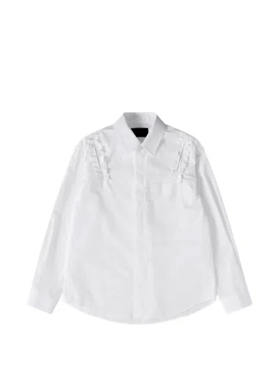 Simone Rocha Ruffle-trimmed Slash-detail Shirt In White