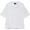 Simone Rocha Sailor Collar Bow Boxy Button-up Shirt