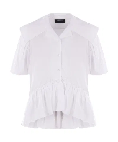 Simone Rocha Sailor-collar Puff-sleeves Shirt In White