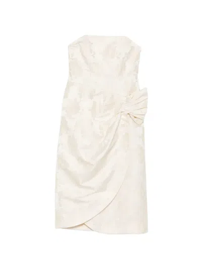 Simone Rocha Sash Midi Dress In Neutral