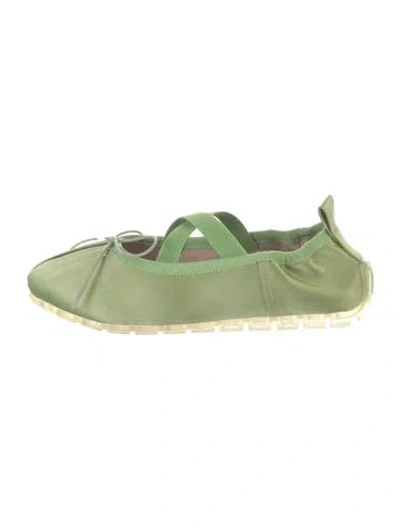 Pre-owned Simone Rocha Satin Ballet Flats W/ Tags In Green