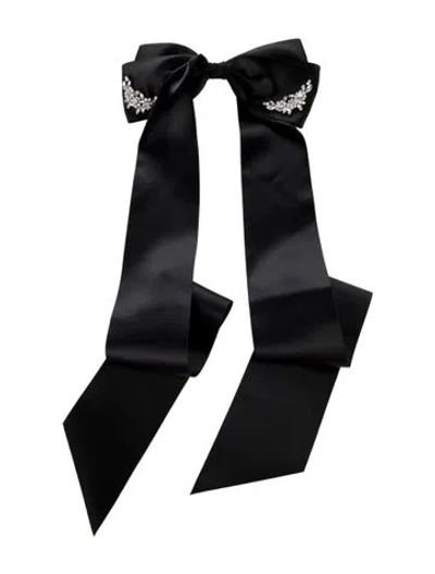 Pre-owned Simone Rocha Satin Hair Tie With Clasp W/tags In Black