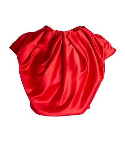 Simone Rocha Satin Pleated Top In Red