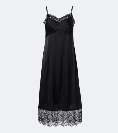 Simone Rocha Satin Slip Dress In Black
