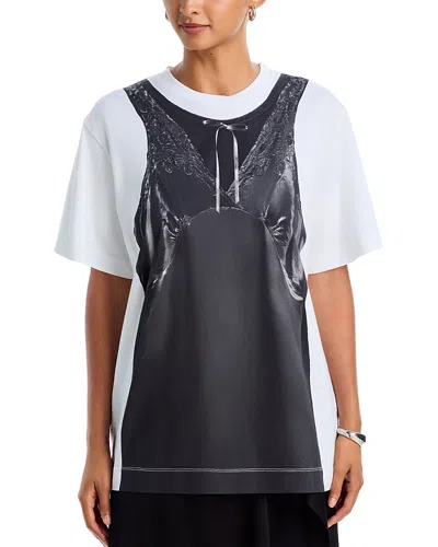 Simone Rocha Trompe Loeil Patchwork T-shirt In Gray