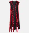 Simone Rocha Midikleid Aus Brokat Mit Satin In Black