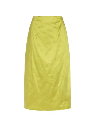 Simone Rocha Satin-finish Darted Skirt In Green
