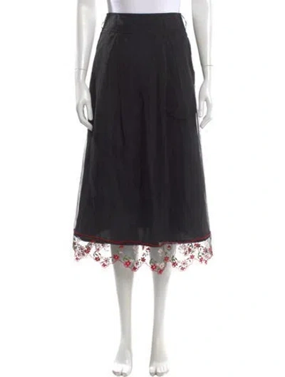Pre-owned Simone Rocha Scalloped Accent Midi Length Skirt In Black