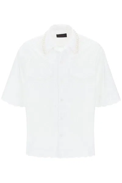 SIMONE ROCHA "SCALLOPED LACE SHIRT WITH PEARL