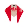 Simone Rocha Graphic Logo Wool And Cashmere-blend Neckerchief In Red