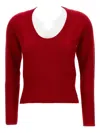Simone Rocha Scoop-neck Cashmere Sweater In Red