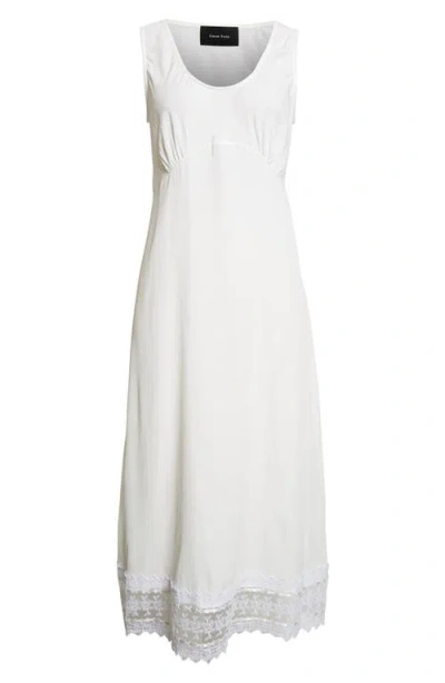 SIMONE ROCHA SIMONE ROCHA SCOOP NECK LACE TRIM MIDI DRESS
