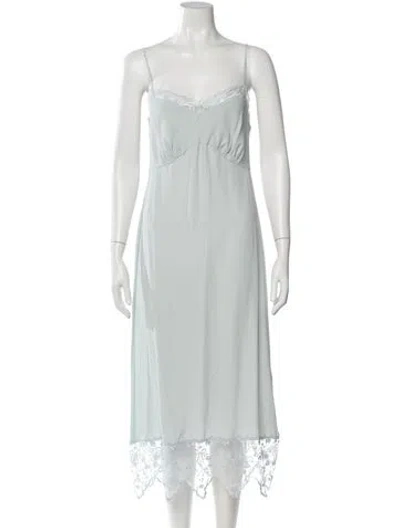 Pre-owned Simone Rocha Scoop Neck Long Dress In Blue