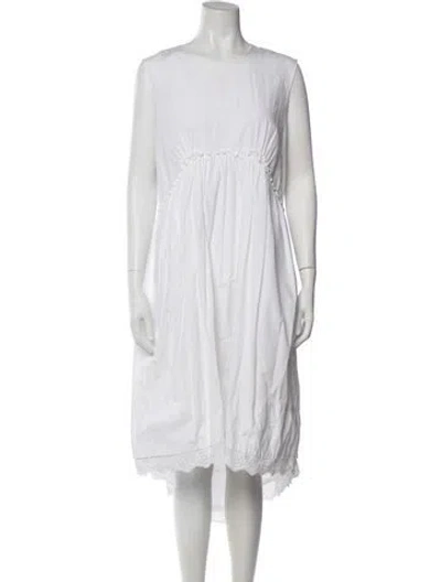 Pre-owned Simone Rocha Scoop Neck Long Dress In White