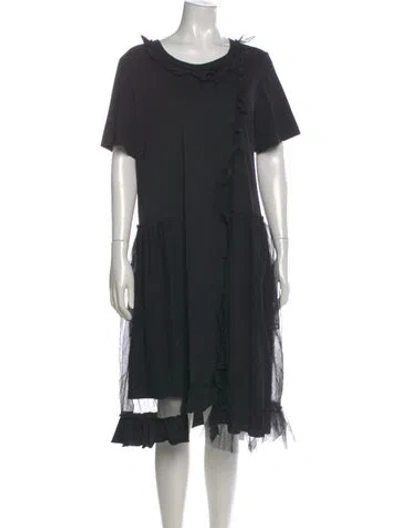 Pre-owned Simone Rocha Scoop Neck Midi Length Dress In Black
