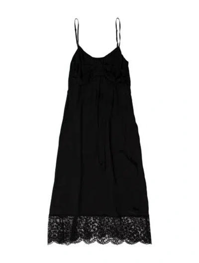 Pre-owned Simone Rocha Scoop Neck Midi Length Dress In Black