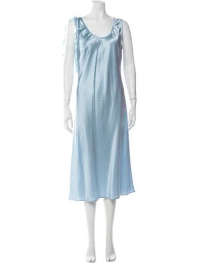 Pre-owned Simone Rocha Scoop Neck Midi Length Dress In Blue
