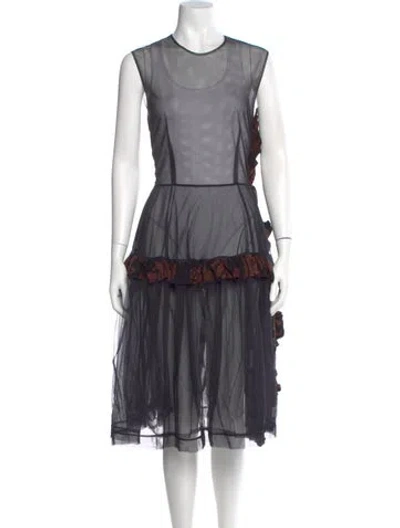Pre-owned Simone Rocha Scoop Neck Midi Length Dress In Multi