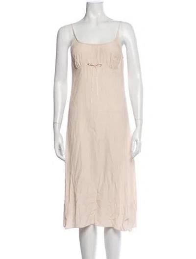 Pre-owned Simone Rocha Scoop Neck Midi Length Dress In Neutrals