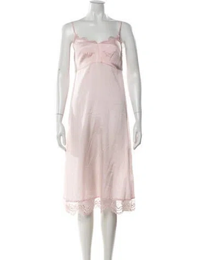 Pre-owned Simone Rocha Scoop Neck Midi Length Dress In Pink