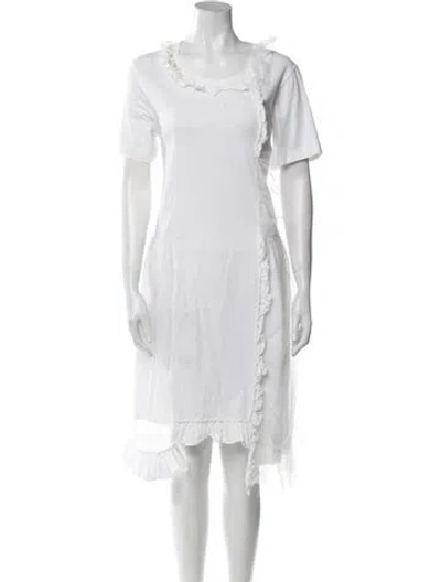 Pre-owned Simone Rocha Scoop Neck Midi Length Dress In White