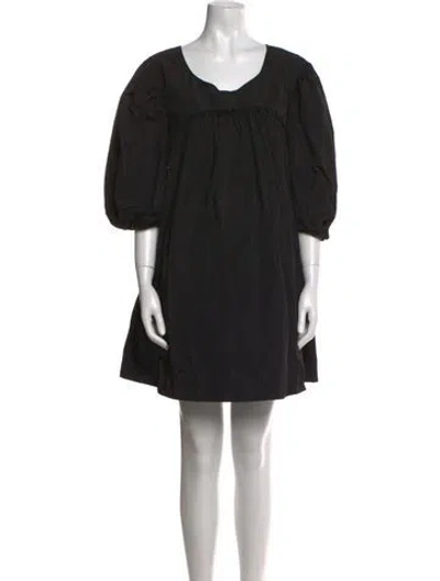 Pre-owned Simone Rocha Scoop Neck Mini Dress In Black