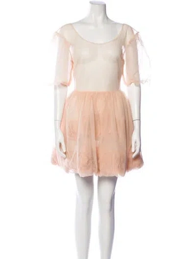 Pre-owned Simone Rocha Scoop Neck Mini Dress In Neutral