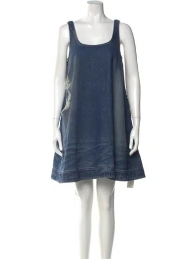 Pre-owned Simone Rocha Scoop Neck Mini Dress W/ Tags In Blue