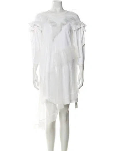 Pre-owned Simone Rocha Scoop Neck Mini Dress In White