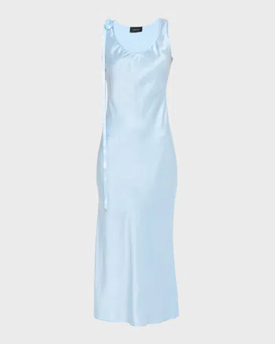 Simone Rocha Scoop-neck Satin Maxi Camisole Dress In Blue