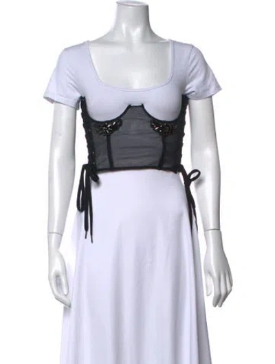 Pre-owned Simone Rocha Scoop Neck Short Sleeve Top In White
