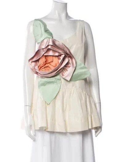 Pre-owned Simone Rocha Scoop Neck Sleeveless Blouse In Neutrals